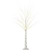 HOMCOM Albero di Natale Bianco Luci LED 12 Rami Artificiale 22x22x150 cm | per Interni ed Esterni, Albero di Natale Artificiale, in PP e Metallo