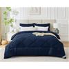 WAVVE Piumino Matrimoniale Maxi 240x260 cm 450gr/mq Invernale - Piumone Caldo 260x240, Trapunta 240 x 260 cm in Microfibra Sintetica, Blu Marino
