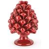 Ceramiche Azzaro & Romano Caltagirone Pigna siciliana rossa porta fortuna in ceramica di Caltagirone - Rosso - H 15cm - Interamente fatto a mano - 100% Made in Italy