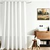 Lerores Tenda da doccia 180 x 160 cm, colore bianco puro, orlo appesantito, antimuffa, impermeabile, lavabile, in poliestere, per bagno, vasca da bagno con 12 anelli per tenda da doccia