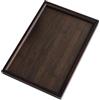 Drawup Vassoio rettangolare in legno con bordi curvi per cucina, cene, feste, bar, colore: nero (28 x 19 x 2 cm)