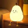 LUCKKY Luce Notturna in Silicone a Forma di Pera, USB Ricaricabile Portatile, 7 Colori, Lampada da Comodino LED