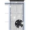 wometo Tenda a fili con glitter, 90 x 245 cm, colore: nero/oro lucido, trasparente