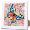 luckyarina Farfalla Diamond Painting per bambini con cornice - Diamont Art Immagini Farfalla, Animali Diamond Painting per bambini a partire dai 4 6 8 10 anni come regalo per decorazione della casa