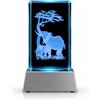 Kaltner Präsente Luce d'atmosfera: un regalo molto speciale: candela a LED/blocco di vetro di cristallo/incisione laser 3D, elefanti con illuminazione a LED