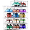 Unique Impression Confezione Da 14 Scatole Portascarpe Trasparenti Impilabili - Portascarpe in Plastica - Contenitori Trasparenti Per Esposizione Scarpe - Adatto Fino Alla Taglia EU 47