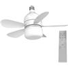 LYEAA Ventilatore da soffitto Moderno con Luce a LED Ventilatore da soffitto Silenzioso con Telecomando for Cucina Camera da Letto Seminterrato Sala da Pranzo (A)