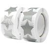 KtbeYTi 1000 Pezzi 25 mm Adesivi a Forma di Stella, Autoadesivi a Forma di Stelline, EtichetteRicompensa Foil, per Artigianato Scrapbooking Carte Buste Scatole Regalo, Argento