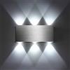 Lightess Applique da Parete Interni Bianco Freddo 18W Metallo Interno | Lampada da Parete Moderna, 6000K Bianco Freddo, Alu 18x8x3cm, per Soggiorno Camera Letto Bagno Corridoio Ufficio