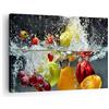 ARTTOR Moderno Quadro su Tela 70x50 cm Stampe da Parete Cucina - 2972 | Frutta Acqua Splash Quadro Decorativo Piccolo 1 pezzo Soggiorno Camera da Letto Arte da Parete Decorazione da Parete ARTTOR