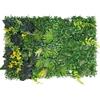 MINHADISI Pannello siepe artificiale, parete vegetale artificiale, tappeto erboso sintetico, pannelli verdi artificiali per giardino, terrazza, balcone, parete, recinzione, protezione UV, facile da installare