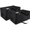IHOMAGIC 105L Grande Borsa Portaoggetti, 2 Pezzi Pieghevole Contenitori Sottoletto con Manico e Cerniera, Contenitori per Armadio Salvaspazio, Portatile Scatoloni per Vestiti, Coperte, Nero