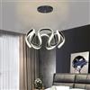 Chao Zan lampada a sospensione led spirale, lampadari cucina moderni, ondulato lampadario soffitto sospeso, regolabile in altezza luce pendente camera da letto (Nero)
