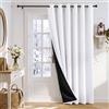 PONY DANCE 100% Tende Oscuranti per Interni con Anelli Tende Bianche Camera da Letto Moderne Curtains Termica Isolante Freddo e Caldo per Soggiorno 1 Pezzo 200x245 CM