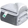 CHOSHOME Coperta Pile Doppio Strato Vello, Coperta Calda e Confortevole Coperta Divano Super Caldo Morbida Plaid Divano Super Morbida 230x270CM Grigio