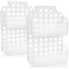 com-four® 2x cestino doccia con 2 scomparti, organizer sospeso regolabile | mensola flessibile per bagno e doccia