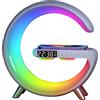 WQIAOBX 2023 Nuova Lampada da Tavolo Intelligente,Caricabatterie Wireless Lampada per Atmosfera Altoparlante Bluetooth,Lampada da atmosfera con caricatore wireless multifunzionale 4 in 1 (bianca)