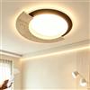 HYKISS Plafoniera A Incasso In Pietra Huangdong In Stile Wabi-sabi LED 52 W Plafoniera Rotonda Con Cornice In Legno Massello Temperatura Di Colore Regolabile Su Tre Livelli Ideale Per Il Soggiorno