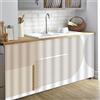 Highdi Tende per Armadietti Cucina Corta Autoadesiva, Tenda per Scaffale Cucina Antipolvere e Privacy per Tendina Sottolavello, Mobile Lavatrice, Armadio (Beige 5,140 * 100cm)