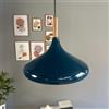 bamyum Champion Legna Lampadario Cucina 35 cm, Lampada a Sospensione da Soffitto Industriale, Lampadario a Sospensione con Paralumi da 35 cm in Metallo, Blu notte