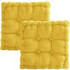 Yunlaishaocer Set di 2 cuscini per sedia e pavimento, 40 x 40 cm, spessi cuscini trapuntati con imbottitura in 100% cotone PP, per interni ed esterni, per panca, sedia da giardino e sala da pranzo (giallo)