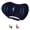 Aipwerer Cuscino Lombare per Auto,Cuscino Posteriore in Memory Foam per Seggiolino,Cuscino di Supporto Lombare Regolabile,Ridurre La Pressione Lombare per la Casa,Ufficio,Auto (Blu navy)