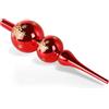 ZZOUFI Puntale Albero Natale Rosso, Punta Albero di Natale Vetro, Cima Alberi di Natalizia Grande 31cm, Topper Alberi Natalizia Lucido