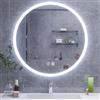 HySail Specchio Bagno con Luce LED, Specchio in Argento HD 5 mm, 3 Temperature di Colore e Luminosità Regolabile, Specchio LED da Parete con Interruttore Touch (3 Colori + Dimmable, 80L x 80l cm)