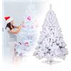 Aurora Store Albero di Natale Artificiale Bianco 120 cm,200 Rami,PVC Ago di Pino Effetto Realistico,Decorazione di Natale,Base Metallica