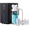 Frizzlife Refrigeratore acqua sottolavello con filtro, CW5000+MS99 | Acqua fredda e ambiente, filtro MS99 NSF 53/42/372, temperatura regolabile, design salvaspazio