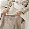 R.SHARE Coperta Sherpa Plaid Divano Coperta Invernale Morbida e Calda Caldo e Spesso Coperta Pile Matrimoniale Per Letto Divano Camera da Letto Ufficio,230 x 270 cm,Beige