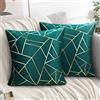 ETOLISHOP Cuscini per Divano 40x40 in Velluto Lusso Ottanio Federe Cuscini Divano Moderni Oro Geometrica Cuscini per Divani Moderni per Soggiorno Camera da Letto panca Auto Decorazione Blu Verde 16x16