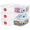 Iris Ohyama, Scatola di Immagazzinaggio Multiuso, 6L, Set da 6, Trasparente, Chiusura Semplice, Impilabile, Plastica, per Scarpe, Indumenti, Scaffali, Giocatto, CNL-6S