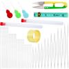 REBECCAGIBSON 44 Pezzi Set Aghi Perline inclusi 12 Aghi Telaio della perla, 24 Aghi lunghi, 1 Thimble, 3 Infila ago, 2 bottiglie Ago, 1 Rotolo e 1 Forbici, per bracciale, artigianato