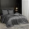 Gezu Parure da letto, 140 x 200 cm, colore: Grigio bambù Tencel Lyocell antibatterico