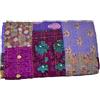 Arprani - Copriletto trapuntato fatto a mano, stile vintage, in cotone indiano, dimensione king, patchwork, Kantha, in seta, copriletto matrimoniale
