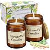Sctnny Candele alla Citronella da Esterno, Set da 2 in Cera di Soia, Candele Profumate in Vetro da 8 oz, Fino a 200 Ore Totali, per Giardino, Terrazza, Balcone, Campeggio e Picnic