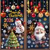 Anpumoony Vetrofanie Natalizie per Finestre, Stickers Natalizi Rimovibile Statici in PVC, Adesivi Finestra Natalizi Riutilizzabili Pupazzo di Neve Fiocco di Neve Babbo Natale Sticker