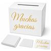 HYZYWON Scatola per votazioni, scatola per raccolta schede, urna per voti, scatola per donazioni, cassetta per suggerimenti, scatola per offerte - 21 × 21 × 21 cm，Spanish