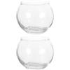 Levemolo Set di 2 portacandele tondi in vetro trasparente, contenitori per candela, scaldavivande, supporti decorativi per ufficio e casa, accessori creativi per candele 6 cm di diametro