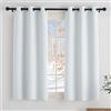 PONY DANCE Tende Termiche Isolanti per Interni Finestre Piccole | 2 Pezzi L106 x A114 cm, Bianco Grigiastro, Oscuranti, Corte, con Anelli, Privacy, Anti-UV, Facile Lavaggio, per Soggiorno