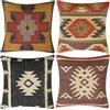 INDACORIFY Set da 4 pezzi Fodera per cuscino Kilim in lana e iuta Tessuta a mano vintage turca Copricuscino decorativo Federe per la casa (Stile- 06)