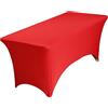ZeriTlolen Tovaglie in spandex elasticizzato ZeriTlolen 1,8 m, 1 pezzo, rosso, tovaglia aderente, rettangolare, anti-rughe, elasticizzata, tovaglie da terrazza per matrimonio, festa, banchetto (183 x 76 x 76 cm