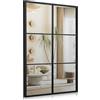LIFEZEAL Specchio da Parete Rettangolare, 100x70cm, Cornice in Metallo, 3 Modi di Installazione, Antisplosione, Moderno, Decorativo, Ingresso, Salotto, Camera da Letto, Bagno, Alta Definizione, Mirror