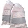 WD&CD 2 confezioni di sacchetti per il bucato, sacchetti per il bucato in rete con coulisse e chiusura per rete protettiva per il bucato 60 X 90 Cm, Bianca