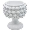 sicilia bedda - Mezza Pigna Siciliana in Ceramica di CALTAGIRONE - Realizzata Interamente a Mano - Vaso Porta Fiori - Ogni Realizzazione è Unica per Voi (Diametro 15, Bianco)