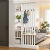 Horseo Colonna divisoria per ingresso dal pavimento al soffitto - Divisorio indipendente con ripiani, facile da montare, decorazione indipendente per camera da letto e ufficio (B White+White, 100cm/39.4in)