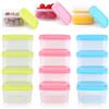 HOWAB 12PCS Contenitori Ermetici per Alimenti in Plastica 200ml per Salse Yogur | Contenitori per Freezer Piccoli, Contenitore Plastica con Coperchio Riutilizzabili, Impilabili, per Microonde e Congelatore