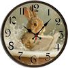 Horienteeon Coniglio Bagno Lettura Giornale Orologio Da Parete Bagno Animale In Legno Decorativo Primavera Silenzioso Senza ticchettio Funzionamento A Batteria Camera Da Letto Bagno Soggiorno Ufficio