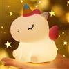 GIBOHOM Unicorno Luce Notturna Bambini, Dimmerabile LED in Silicone Lampada Notturna per Bambini Controllo Touch, con 30 Minuti Timer, Ricaricabile Tramite USB, Lucina Notte Bambini Regalo per Neonati